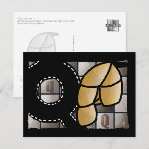 Finger Alphabet Q Postcard