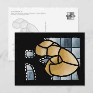 Finger Alphabet R Postcard