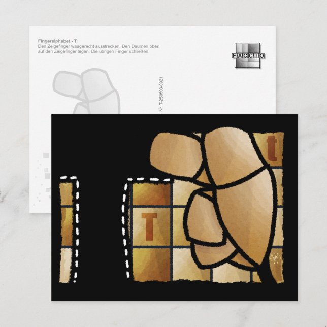 Finger Alphabet T Postcard (Front/Back)