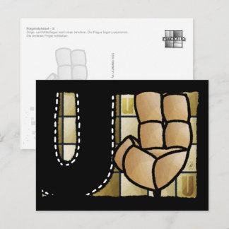 Finger Alphabet U Postcard