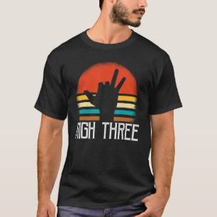 Finger Amputation Handicap High Three Retro Vintag T-Shirt
