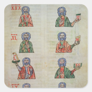 Finger counting from 1 to 20000 square sticker