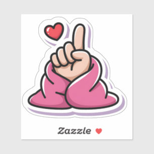 Finger Heart in Cosy Pink Blanket