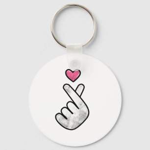 Finger heart key ring
