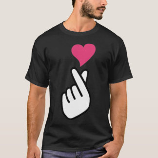 Finger Heart Korean Hand Symbol KPOP Love Sarangha T-Shirt