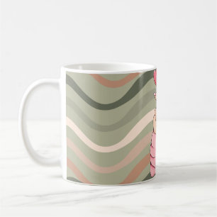 Finger heart Mug - pink & grey