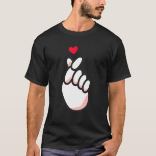 Finger Heart Skeleton Bones Sign Funny Halloween C T-Shirt