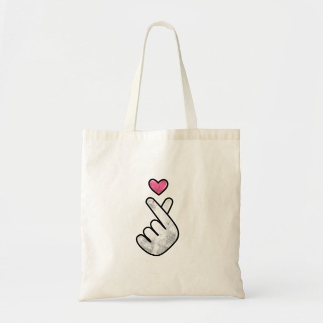 Finger heart tote bag (Front)