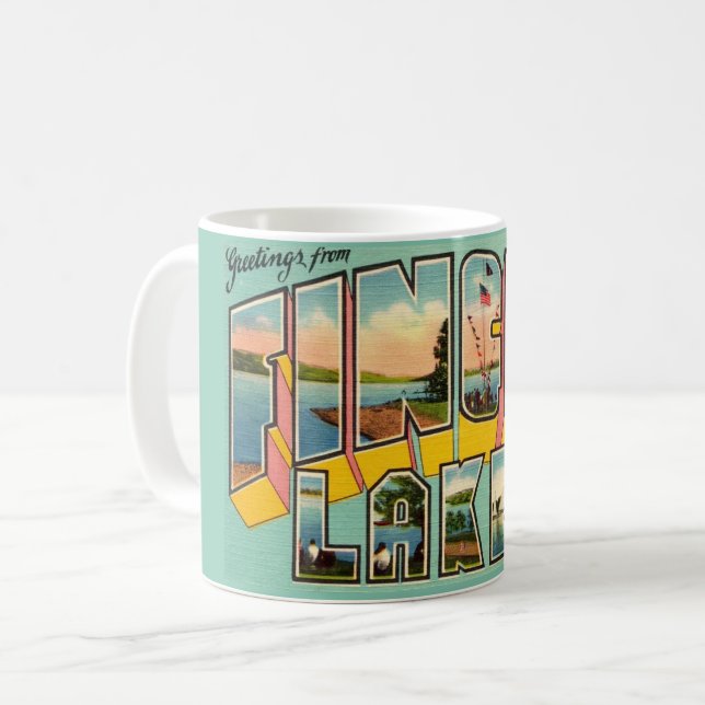 Finger Lakes New York Greetings Mug (Front Left)