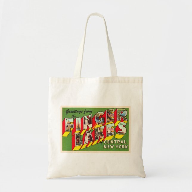 Finger Lakes New York NY Large Letter Postcard Tote Bag (Front)