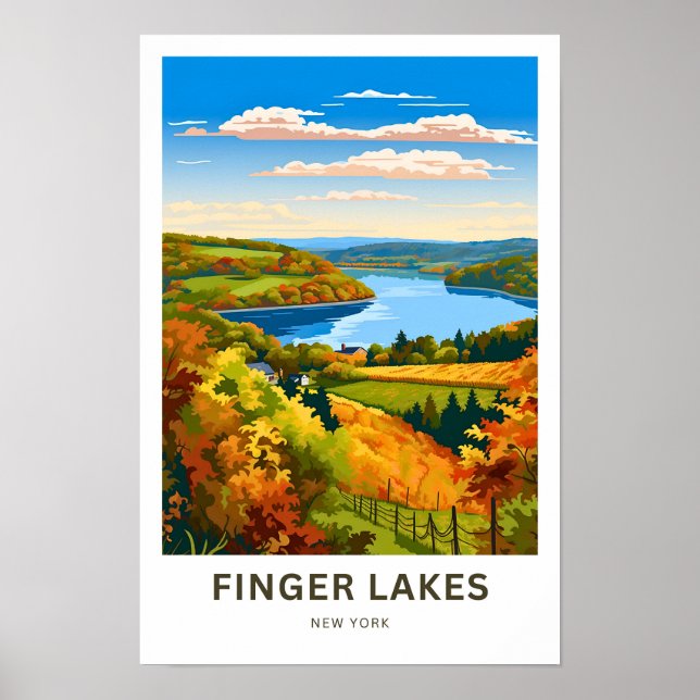 Finger Lakes New York Travel Print (Front)
