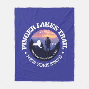 Finger Lakes Trail (rd2) Fleece Blanket
