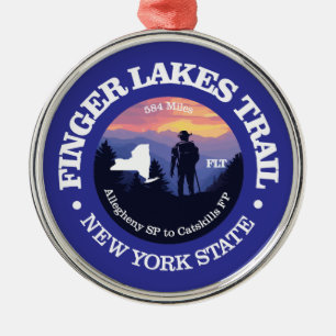 Finger Lakes Trail (rd2) Metal Ornament