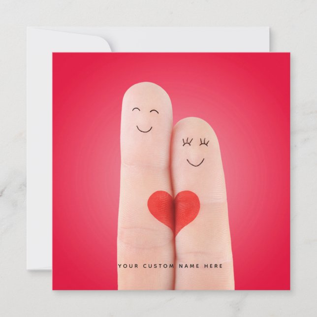Finger Love - Cute Romantic Greeting Card (Front)
