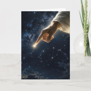 Finger of God Holding a Star in Place Card