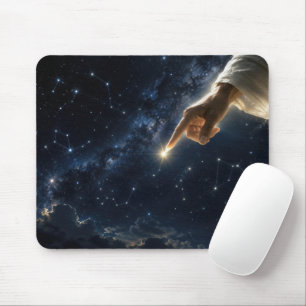 Finger of God Placing a Star in the Night Sky  Mouse Pad