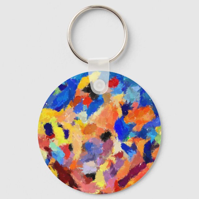 finger paint smudges orignal art painting  key ring (Front)