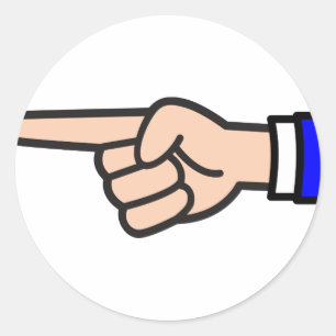 Finger Pointing Classic Round Sticker