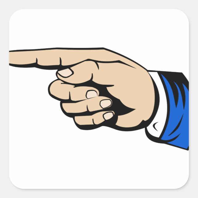 Finger Pointing Square Sticker (Front)