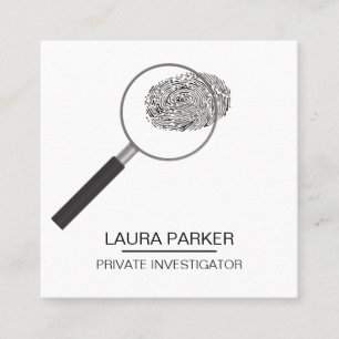 Finger Print Investigator Security Detective Square Business Card