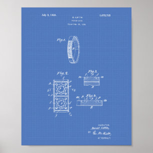 Finger Ring 1928 Patent Art Blueprint Poster