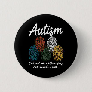 Fingerprint Autism6 6 Cm Round Badge