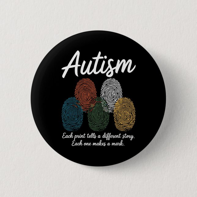 Fingerprint Autism6  6 Cm Round Badge (Front)