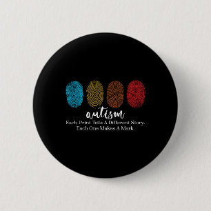 Fingerprint Autism 6 Cm Round Badge