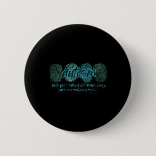 Fingerprint Autism Awareness 6 Cm Round Badge