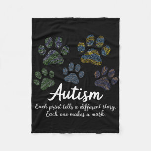 Fingerprint Autism Awareness Month Pet Lover Cat P Fleece Blanket