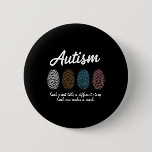 Fingerprint Autism Awareness Month Teachers Differ 6 Cm Round Badge