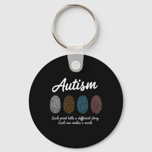 Fingerprint Autism Awareness Month Teachers Differ Key Ring