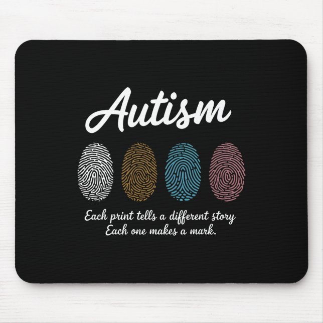 Fingerprint Autism Awareness Month Teachers Differ Mouse Pad (Front)