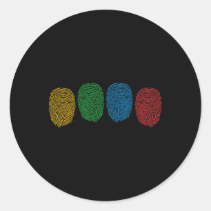 Fingerprint Autism Awareness Neurodiversity Autism Classic Round Sticker