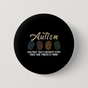 Fingerprint Autism Each Print Tells A Different St 6 Cm Round Badge