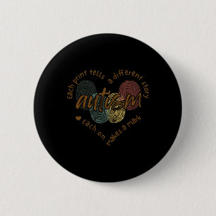 Fingerprint Autism Each Print Tells A Different St 6 Cm Round Badge