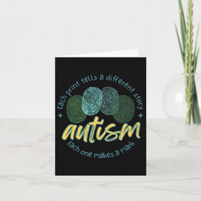 Fingerprint Autism Each Print Tells A Different St Card (Front)