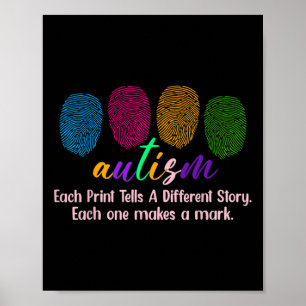 Fingerprint Autism Shirt1 Poster