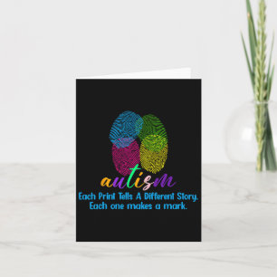 Fingerprint Autism Shirt Card