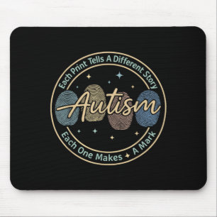 Fingerprint Autism Shirt Each Print Tells A Mouse Pad