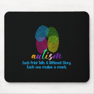 Fingerprint Autism Shirt Mouse Pad