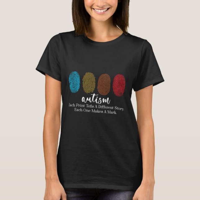 Fingerprint Autism  T-Shirt (Front)