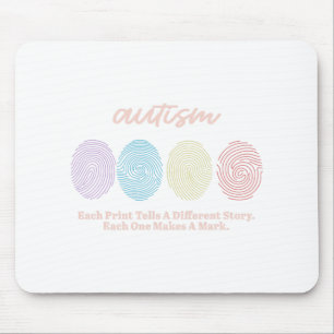 Fingerprint Autism Tees Mouse Pad