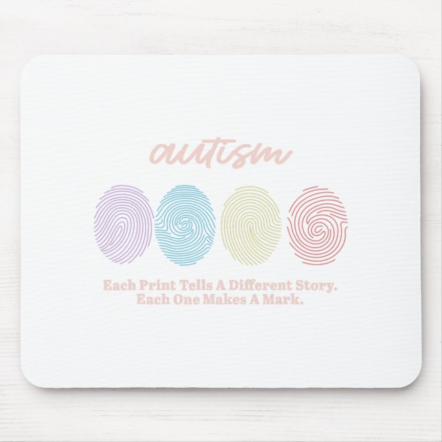 Fingerprint Autism Tees  Mouse Pad (Front)