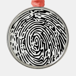 Fingerprint Background Metal Tree Decoration