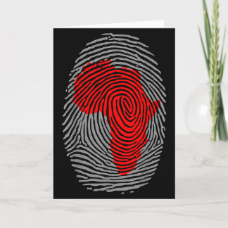 Fingerprint Black History Month Afro African Pride Card