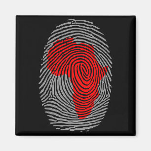 Fingerprint Black History Month Afro African Pride Magnet