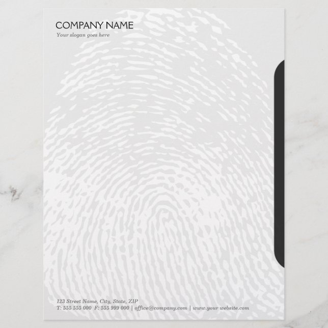 Fingerprint business letterhead template (Front)