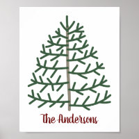 Fingerprint Christmas Tree Family Holiday Keepsake