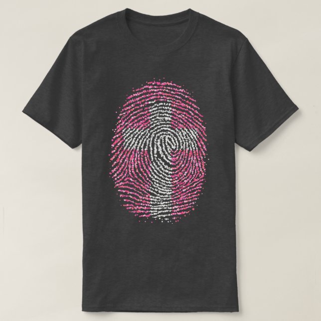 Fingerprint Cross Christian Christian Faith T-Shirt (Design Front)